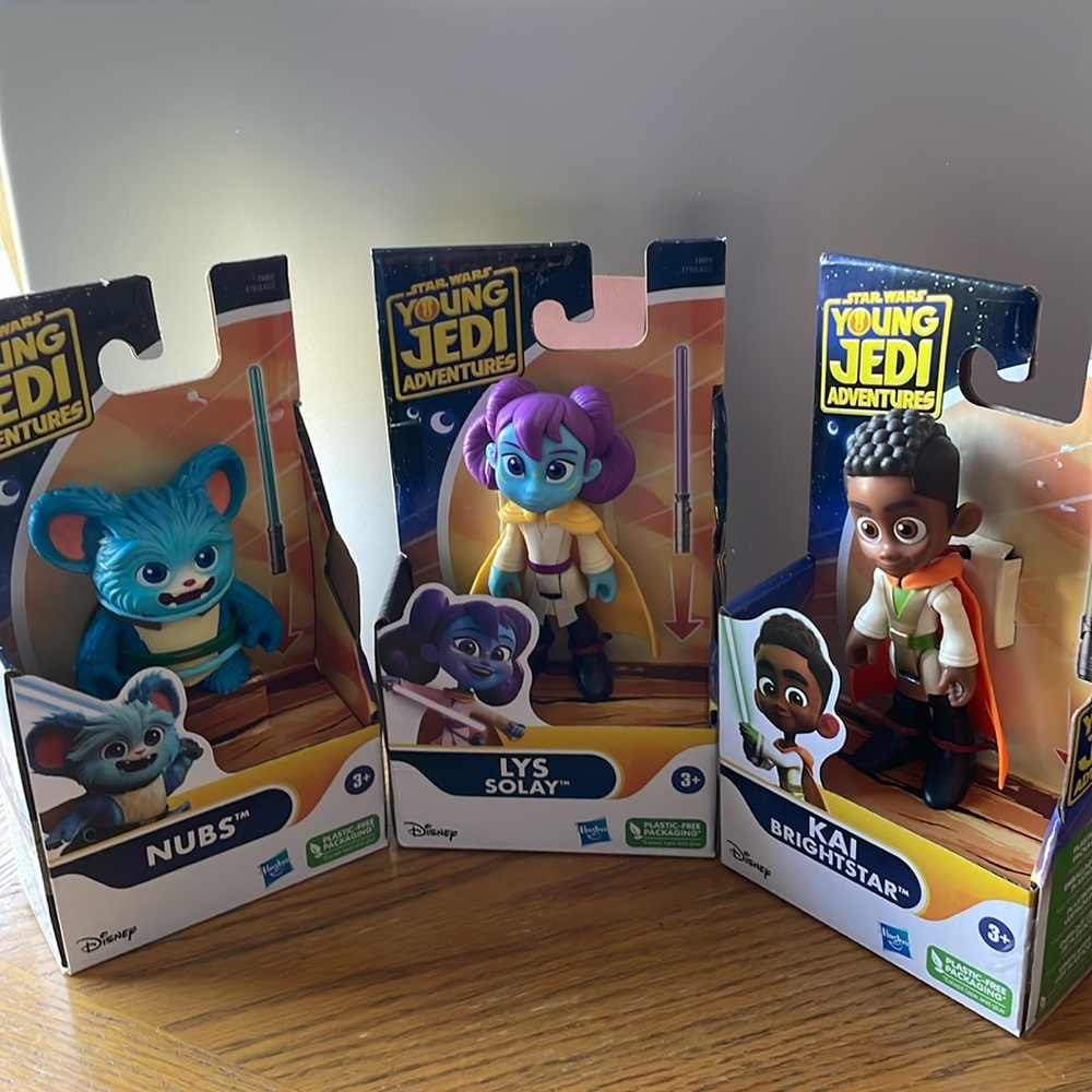 3 Star Wars Young Jedi Adventures Nubs LYS Kai Brightstar Action Figure Toys NWT